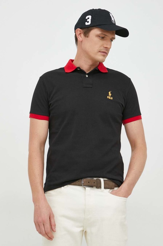 Bombažen polo Polo Ralph Lauren črna 710913593