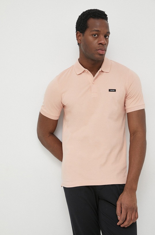 Polo tričko Calvin Klein slim růžová K10K111196.PPYX