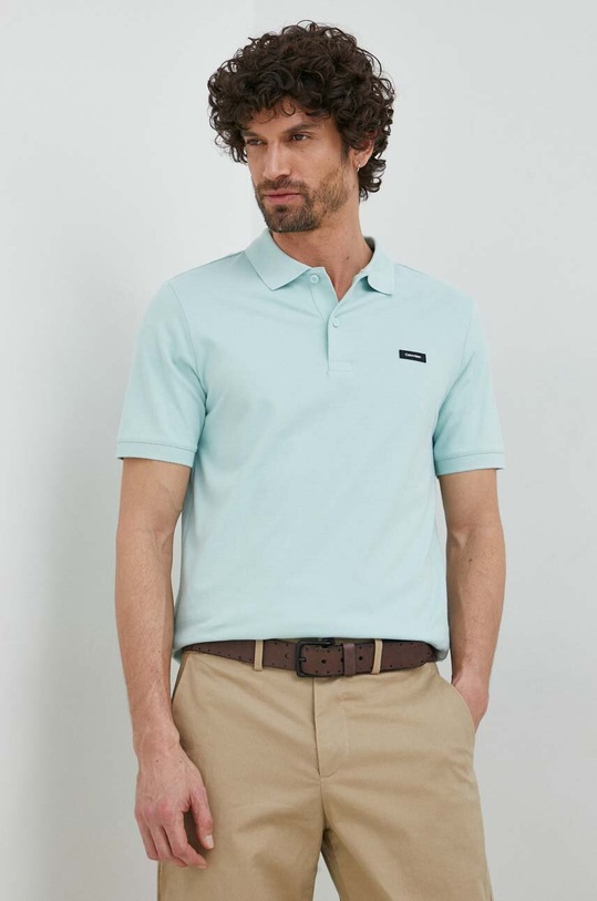 Calvin Klein polo z elastanem zielony K10K111196.PPYX