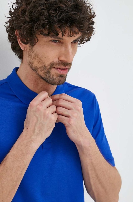 Pamučna polo majica Calvin Klein K10K111657.PPYX mornarsko plava SS23