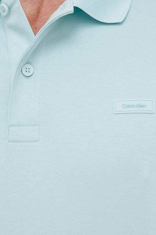 Calvin Klein polo bawełniane K10K111195.PPYX turkusowy