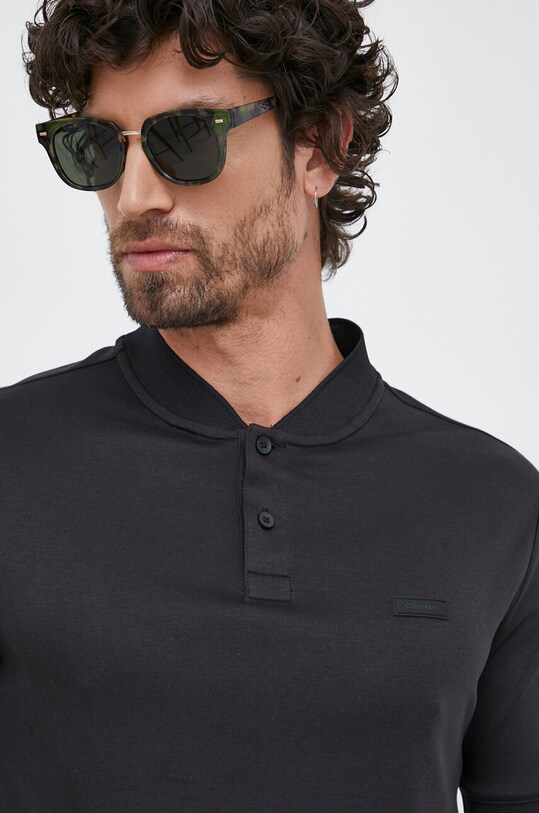 Calvin Klein polo bawełniane czarny K10K111201.PPYX