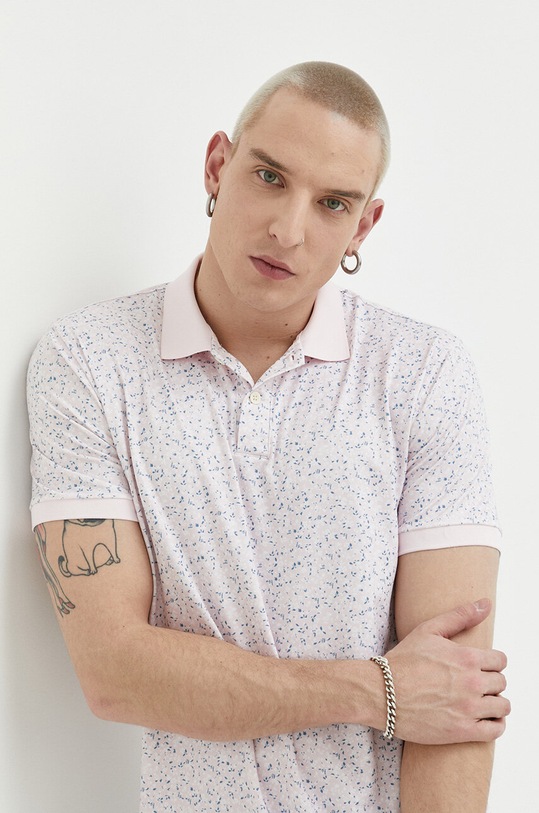 Abercrombie & Fitch tricou polo regular roz KI124.3093.618