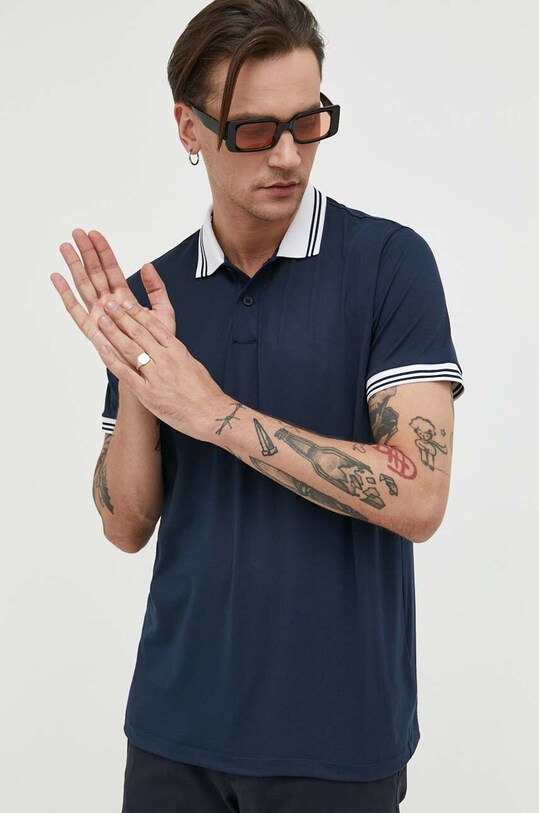 Polo tričko Abercrombie & Fitch jednofarebný tmavomodrá KI124.3096.200