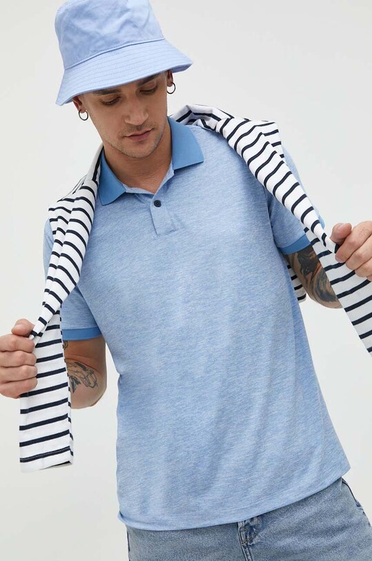 Abercrombie & Fitch polo z elastanem niebieski KI124.3330.212