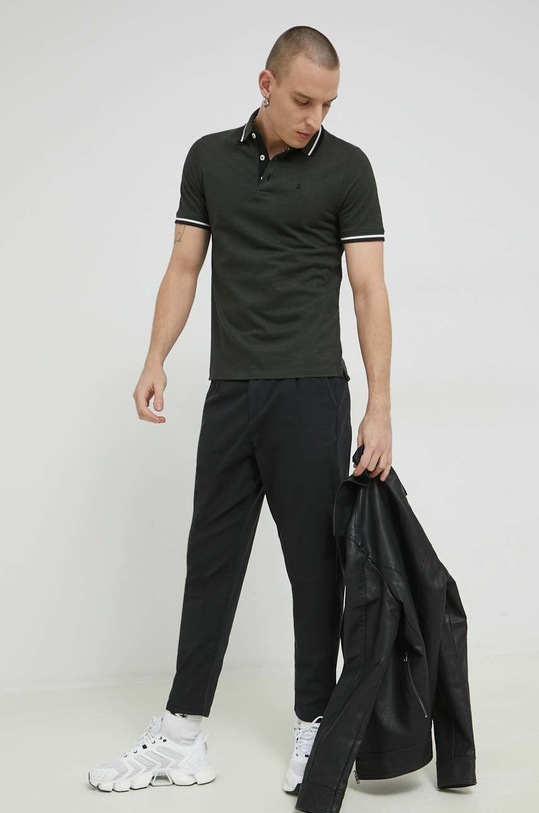 Jack & Jones polo bawełniane JJEPAULOS 12136668. zielony AA00