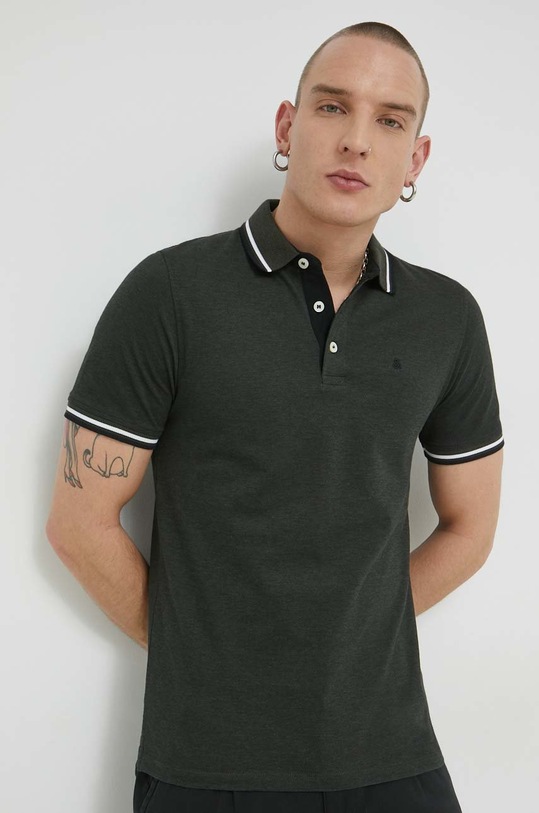 Jack & Jones polo bawełniane JJEPAULOS zielony 12136668.