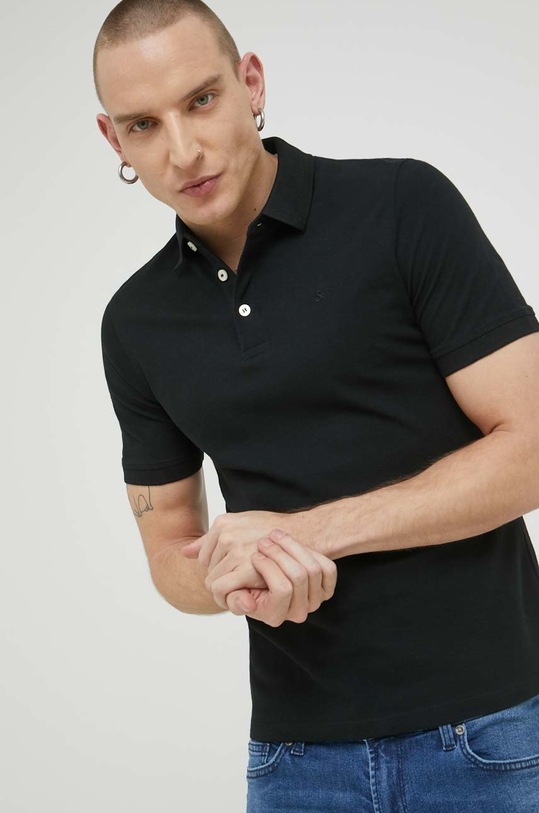 Jack & Jones polo bawełniane JJEPAULOS bawełna czarny 12136668.