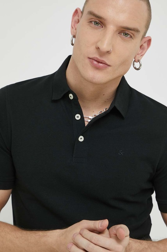 Odzież Jack & Jones polo bawełniane JJEPAULOS 12136668. czarny