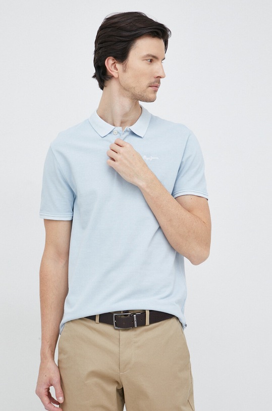 Pepe Jeans polo bawełniane bawełna niebieski PM541983.504