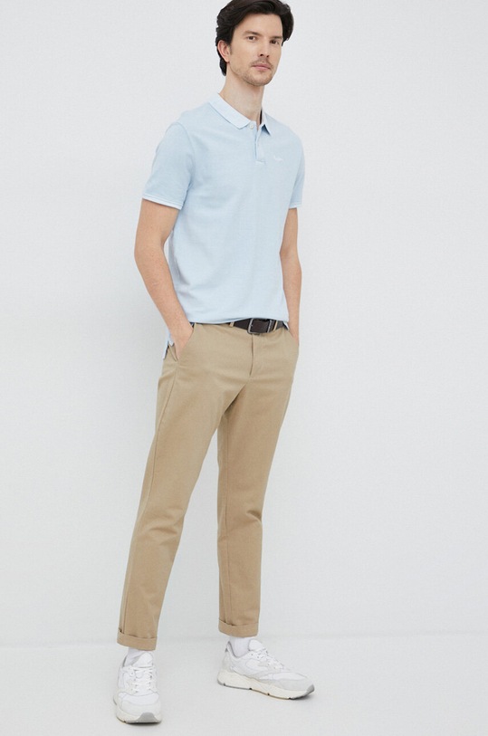 Pepe Jeans polo bawełniane PM541983.504 niebieski SS23