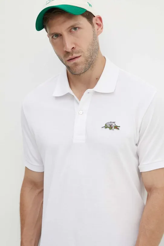 Хлопковое поло Lacoste x Netflix белый PH7057