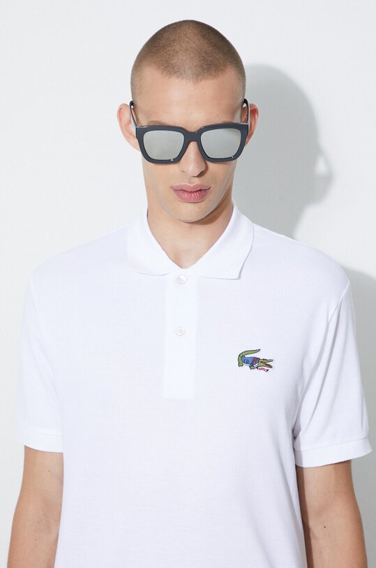 Lacoste polo in cotone x Netflix PH7057 bianco