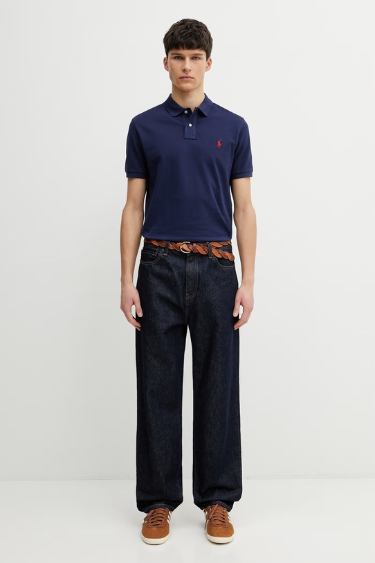 Bavlnené polo tričko Polo Ralph Lauren 710782592 tmavomodrá