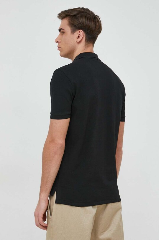 Памучна тениска с яка Polo Ralph Lauren 710782592 черен AA00