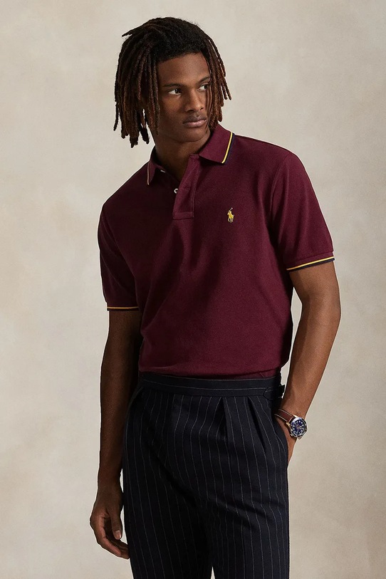 Polo Ralph Lauren polo bawełniane 710842621 bordowy