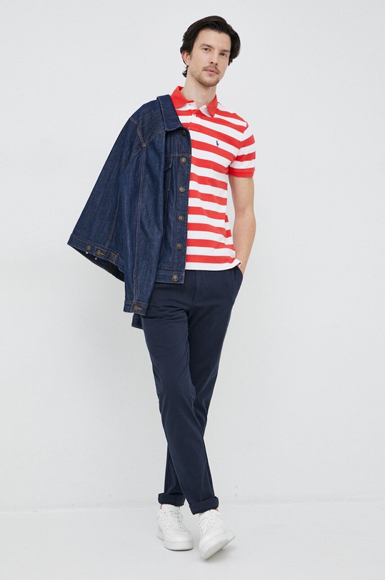 Polo Ralph Lauren polo bawełniane 710898606 czerwony SS23