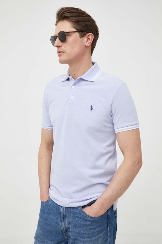 Polo Ralph Lauren polo z elastanem niebieski 710898948