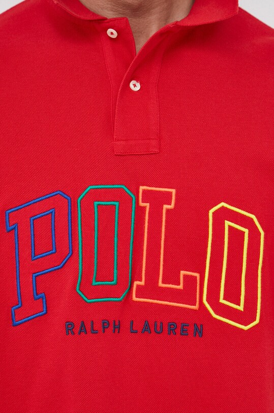 Βαμβακερό μπλουζάκι πόλο Polo Ralph Lauren 710899184 κόκκινο