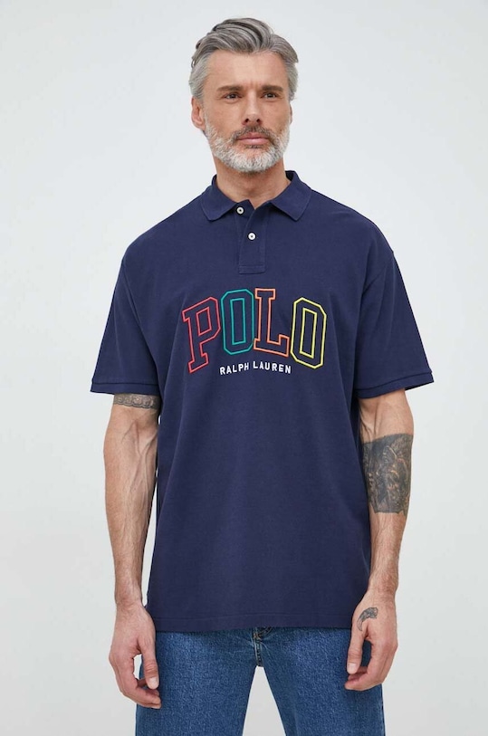 Polo Ralph Lauren polo bawełniane 710899184 granatowy SS23