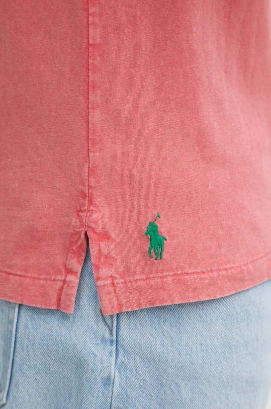 Polo tričko s prímesou ľanu Polo Ralph Lauren 710900790 ružová