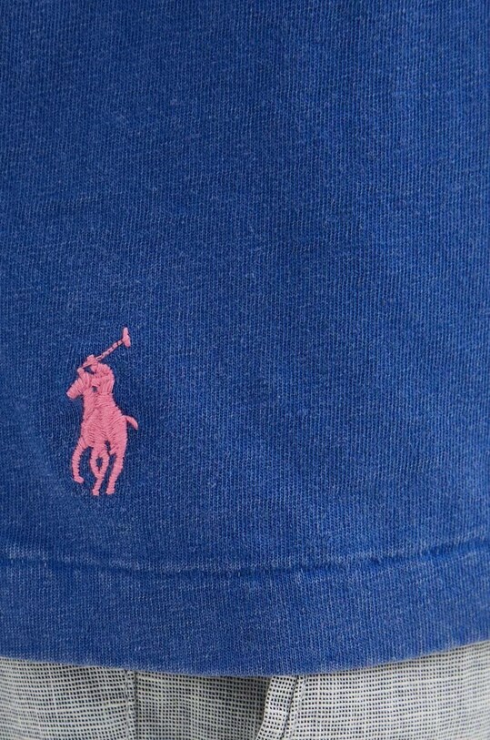 Поло з домішкою льону Polo Ralph Lauren 710900790 блакитний
