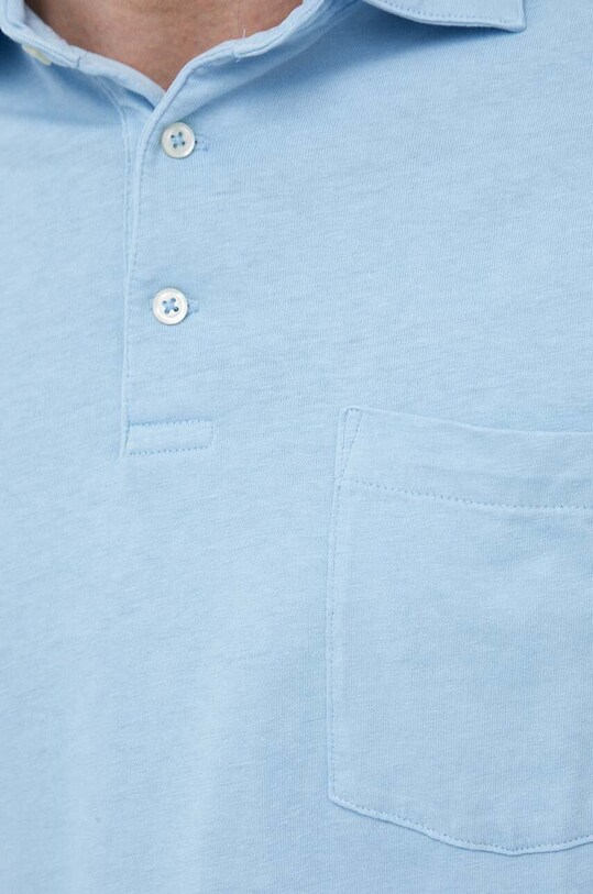 Поло з домішкою льону Polo Ralph Lauren 710900790 блакитний