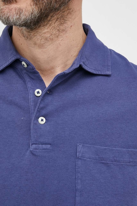 Polo Ralph Lauren polo z domieszką lnu 710900790 granatowy