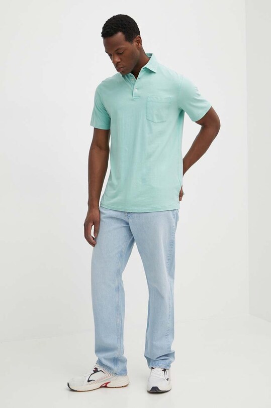 Polo Ralph Lauren polo z domieszką lnu 710900790 zielony SS24