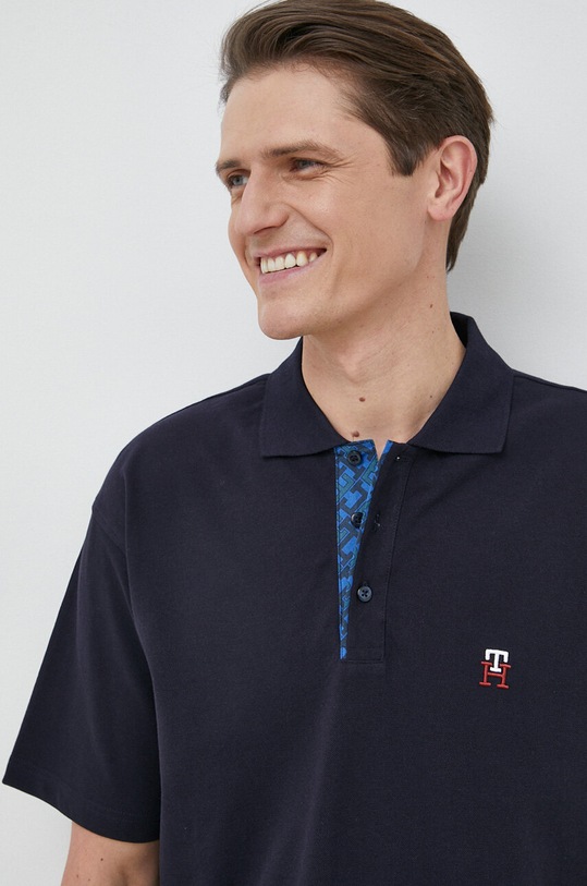 Odzież Tommy Hilfiger polo bawełniane MW0MW30785.PPYX granatowy