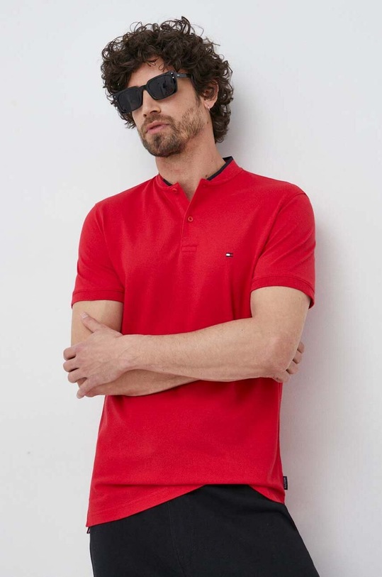 Tommy Hilfiger polo bawełniane bawełna czerwony MW0MW30765.PPYX