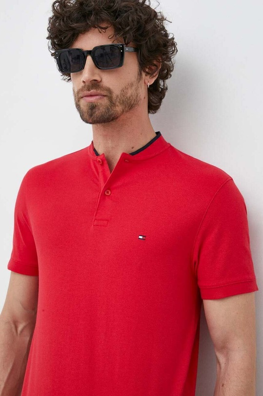 Tommy Hilfiger polo bawełniane czerwony MW0MW30765.PPYX
