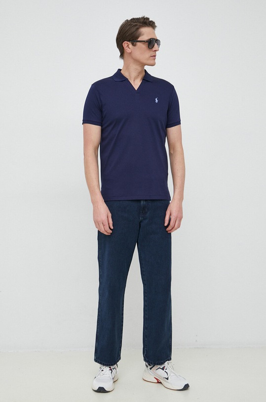 Polo Ralph Lauren polo bawełniane 710906298 granatowy SS23