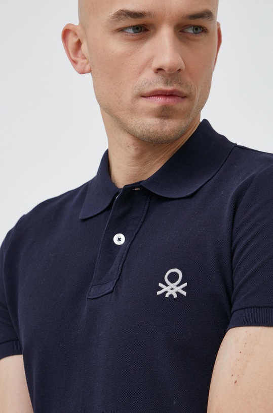 United Colors of Benetton polo bawełniane granatowy 3089J3178.016.