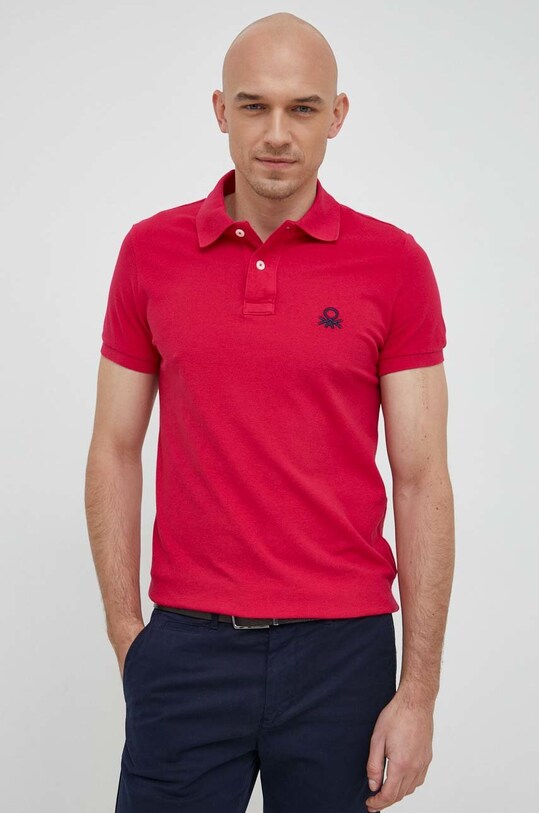 United Colors of Benetton polo bawełniane bawełna różowy 3089J3178.143