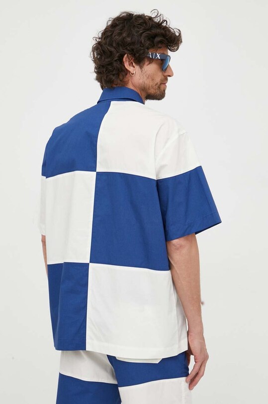Одежда Хлопковая рубашка United Colors of Benetton 5EDZUQ01Z.901 тёмно-синий