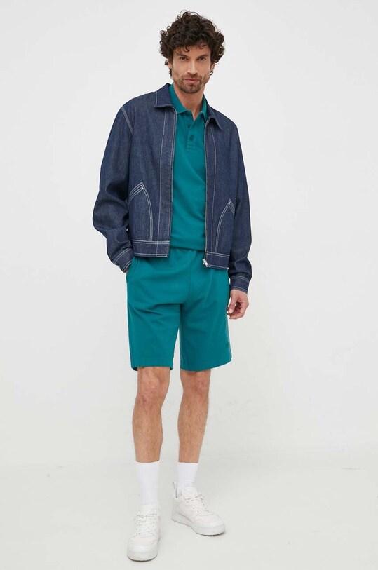 United Colors of Benetton pamut póló 3089U300X.6C5 türkiz SS23