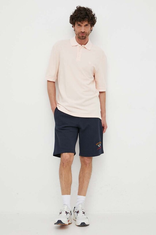 Βαμβακερό μπλουζάκι πόλο United Colors of Benetton 3089U300X.86P ροζ SS23