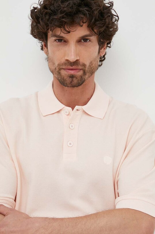 Βαμβακερό μπλουζάκι πόλο United Colors of Benetton ροζ 3089U300X.86P