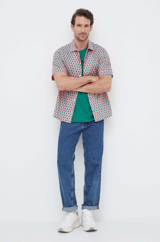 Odzież United Colors of Benetton koszula bawełniana 5WWYUQ01N.74U różowy