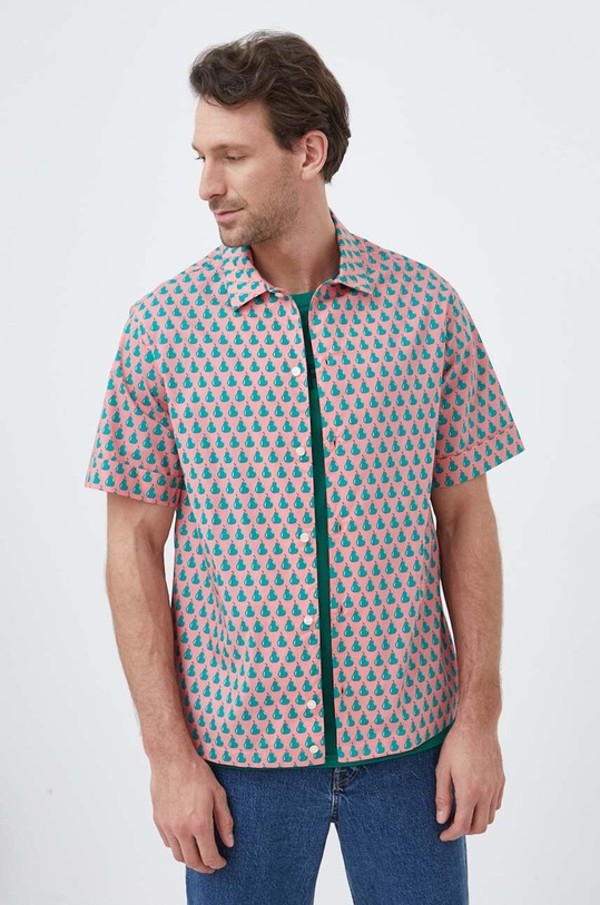 United Colors of Benetton koszula bawełniana różowy 5WWYUQ01N.74U