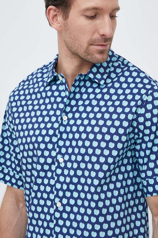 United Colors of Benetton camasa din bumbac scurt albastru 5WWYUQ01N.77U