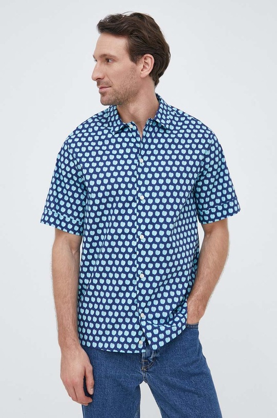 United Colors of Benetton koszula bawełniana niebieski 5WWYUQ01N.77U