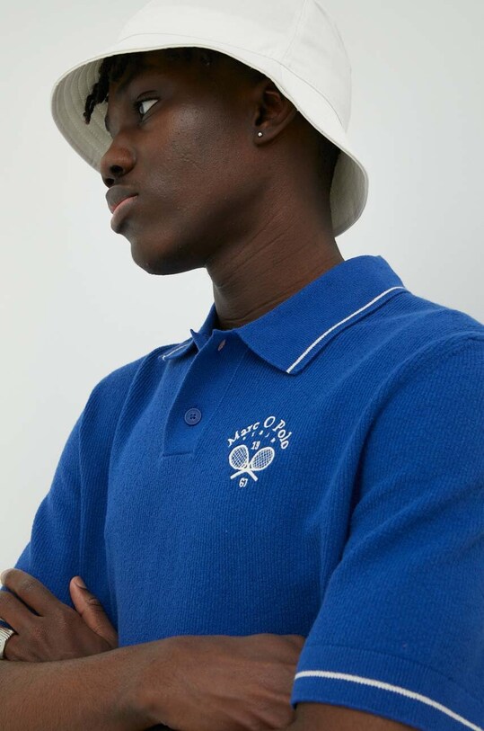 Bavlněné polo tričko Marc O'Polo DENIM modrá 362613563082