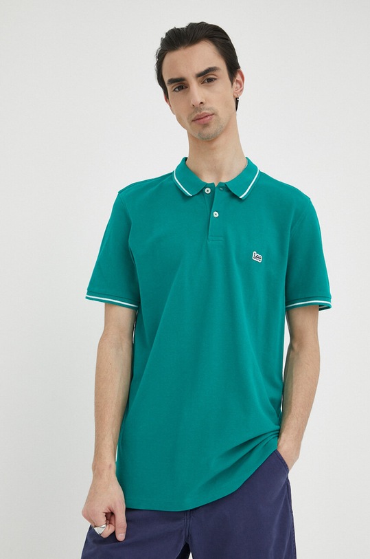 Lee polo bawełniane zielony L61ARLA12