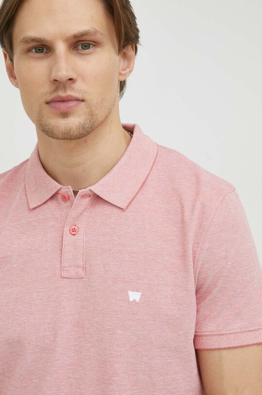 Wrangler polo bawełniane różowy W749KHXAP