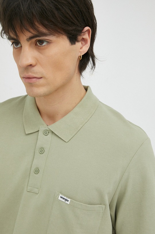 Wrangler polo bawełniane zielony W7BJK4G15