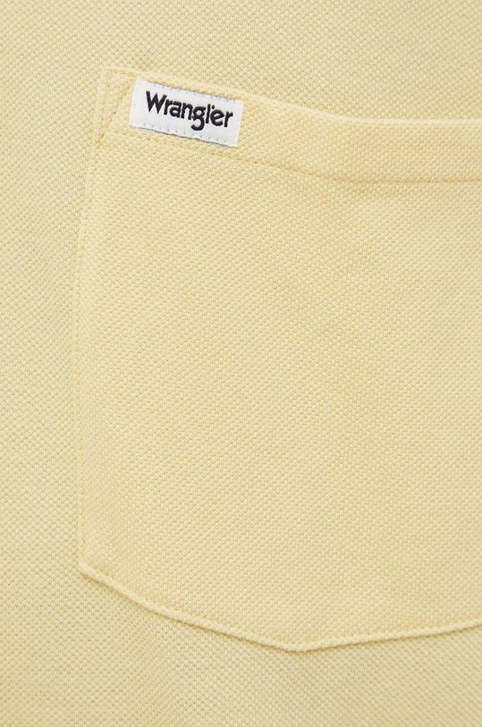 Βαμβακερό μπλουζάκι πόλο Wrangler W7BJK4Y36 κίτρινο