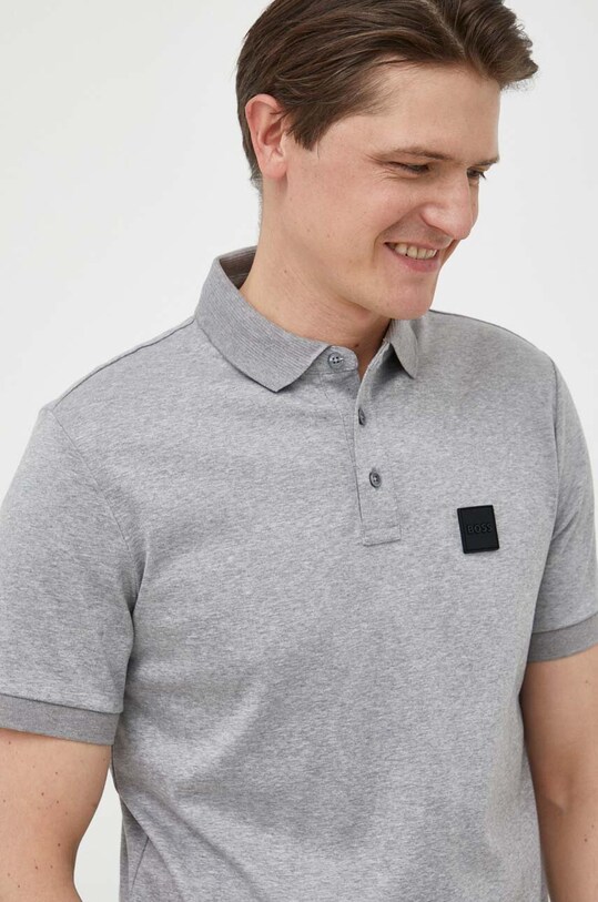 Odzież BOSS polo bawełniane 50486953 szary