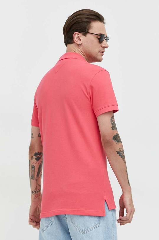 Odzież Tommy Jeans polo bawełniane DM0DM16224.PPYX różowy
